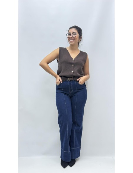 PANTALON CON CINTURON WIDE LEG VAQUERO
