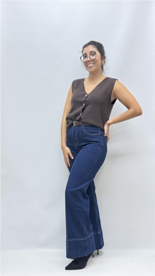 PANTALON CON CINTURON WIDE LEG VAQUERO