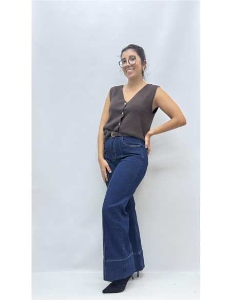 PANTALON CON CINTURON WIDE LEG VAQUERO