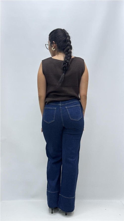 PANTALON CON CINTURON WIDE LEG VAQUERO
