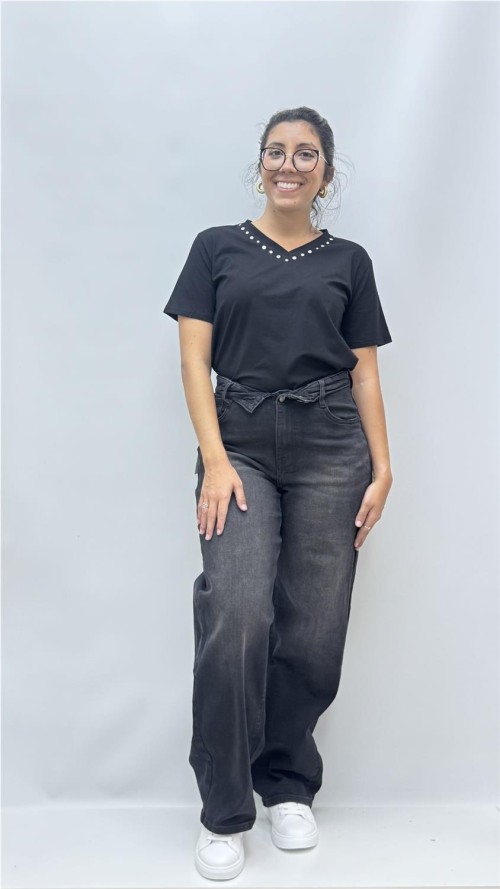PANTALON DOBLE CINTURILLA NEGRO