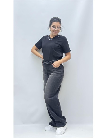 PANTALON DOBLE CINTURILLA NEGRO