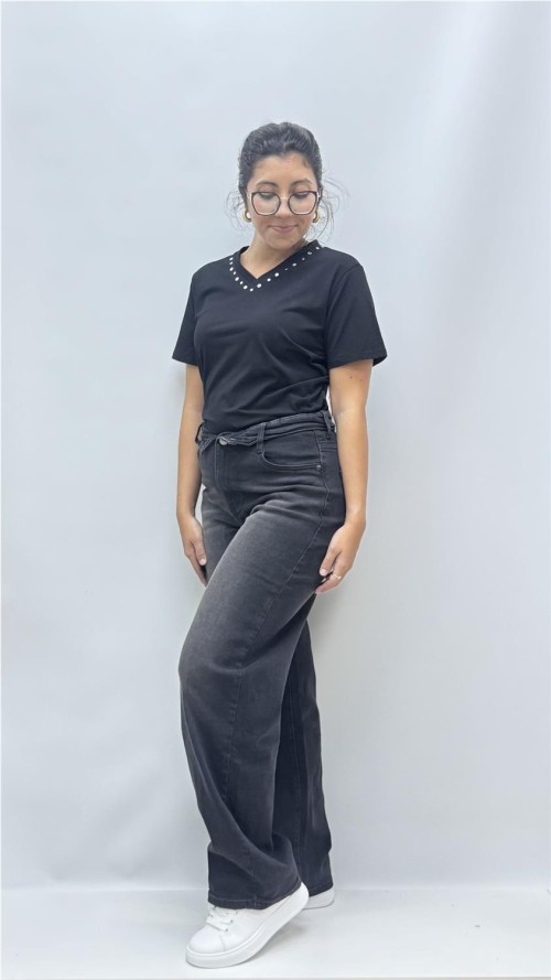 PANTALON DOBLE CINTURILLA NEGRO