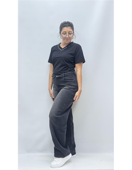 PANTALON DOBLE CINTURILLA NEGRO