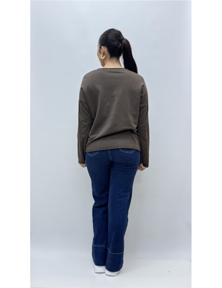 CAMISETA TACHAS ESTRELLA MARRON