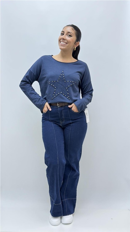 CAMISETA TACHAS ESTRELLA MARINO
