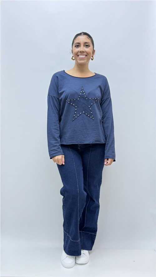 CAMISETA TACHAS ESTRELLA MARINO