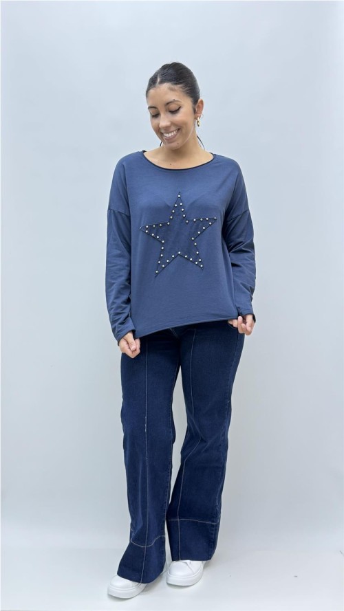 CAMISETA TACHAS ESTRELLA MARINO