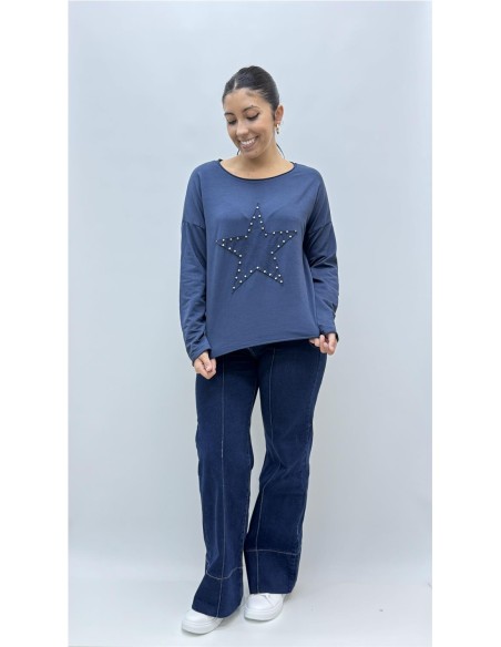 CAMISETA TACHAS ESTRELLA MARINO