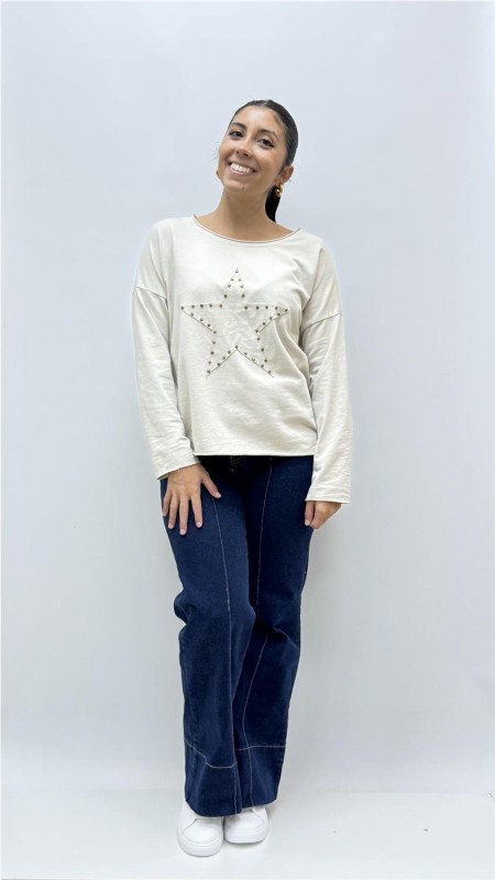 CAMISETA TACHAS ESTRELLA BEIG 2