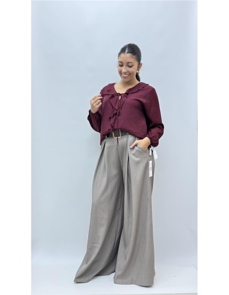 CAMISA BELEN BURDEOS