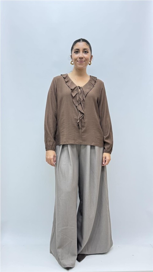 CAMISA BELEN MARRON