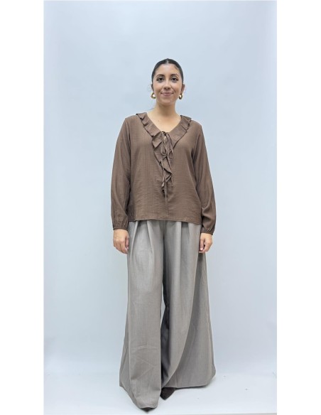 CAMISA BELEN MARRON