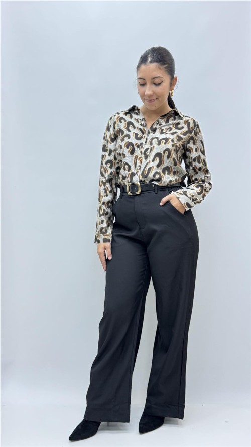 PANTALON CINTURON OTOÑO NEGRO