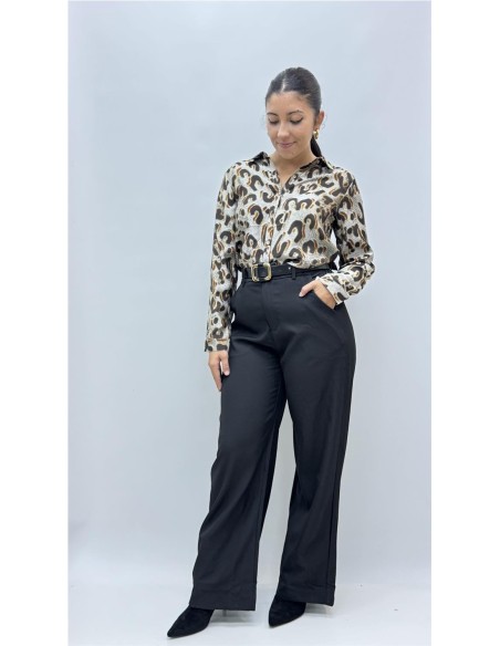PANTALON CINTURON OTOÑO NEGRO