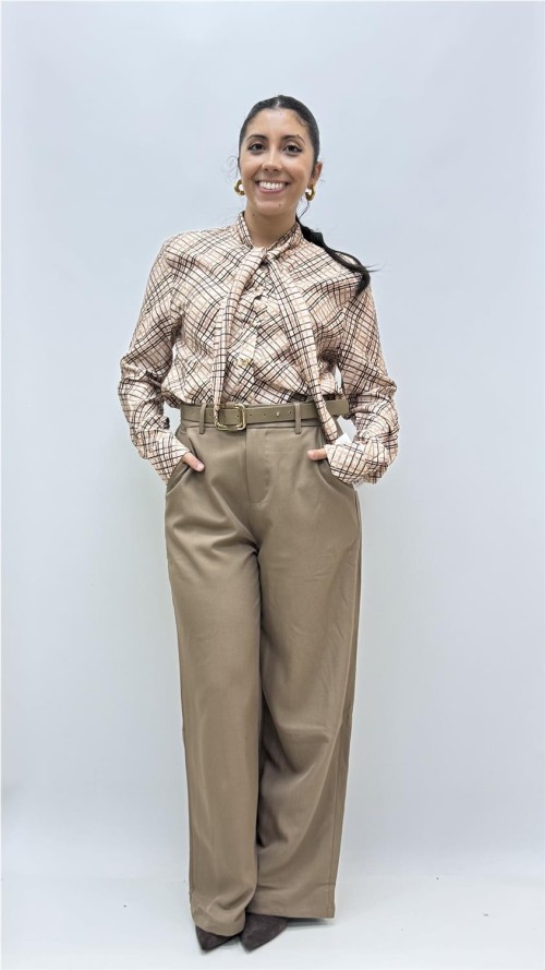 PANTALON CINTURON OTOÑO MARRON