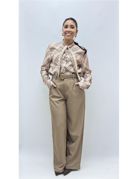 PANTALON CINTURON OTOÑO MARRON