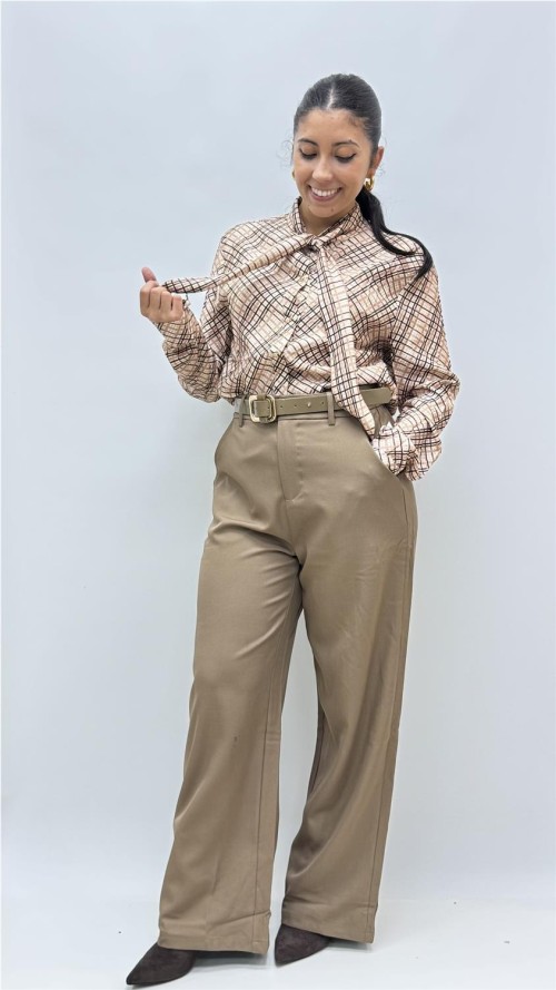 PANTALON CINTURON OTOÑO MARRON