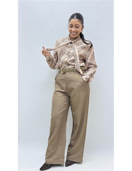 PANTALON CINTURON OTOÑO MARRON