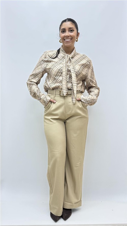 PANTALON CINTURON OTOÑO CAMEL