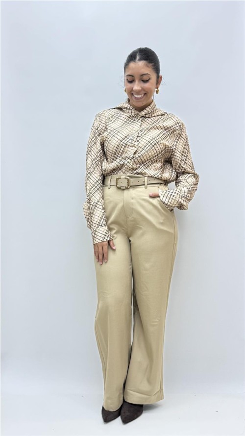PANTALON CINTURON OTOÑO CAMEL