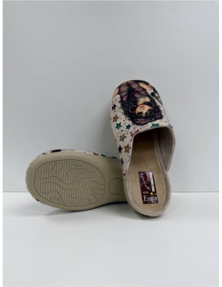 ZAPATILLO FILTRO CON PERRO CAMEL