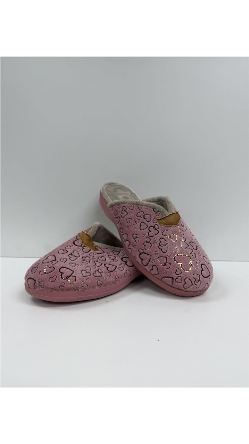 ZAPATILLA APERTURA CORAZONES ROSA