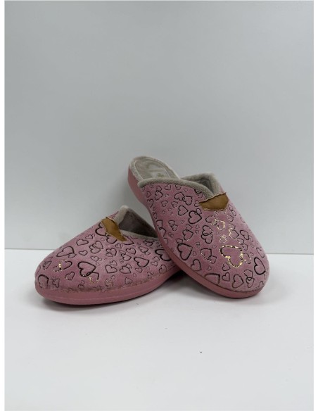 ZAPATILLA APERTURA CORAZONES ROSA
