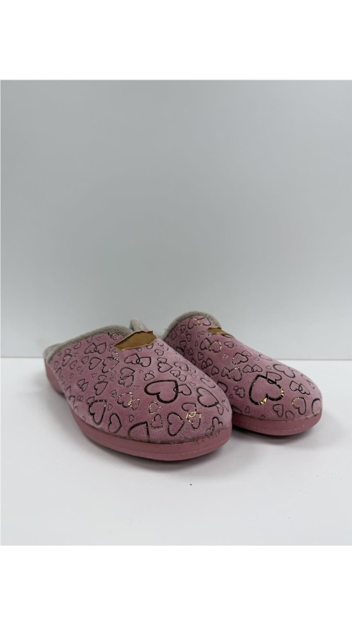 ZAPATILLA APERTURA CORAZONES ROSA