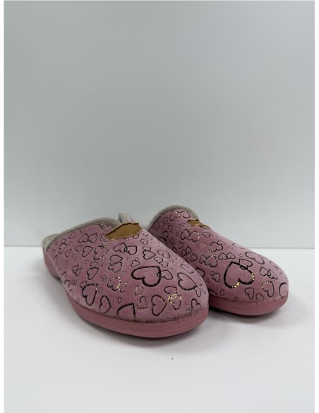ZAPATILLA APERTURA CORAZONES ROSA