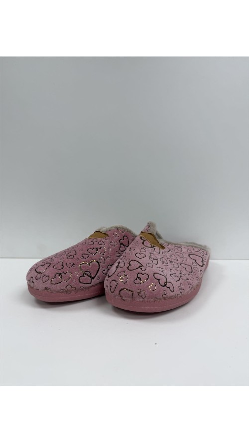 ZAPATILLA APERTURA CORAZONES ROSA