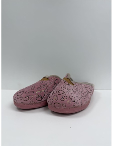 ZAPATILLA APERTURA CORAZONES ROSA