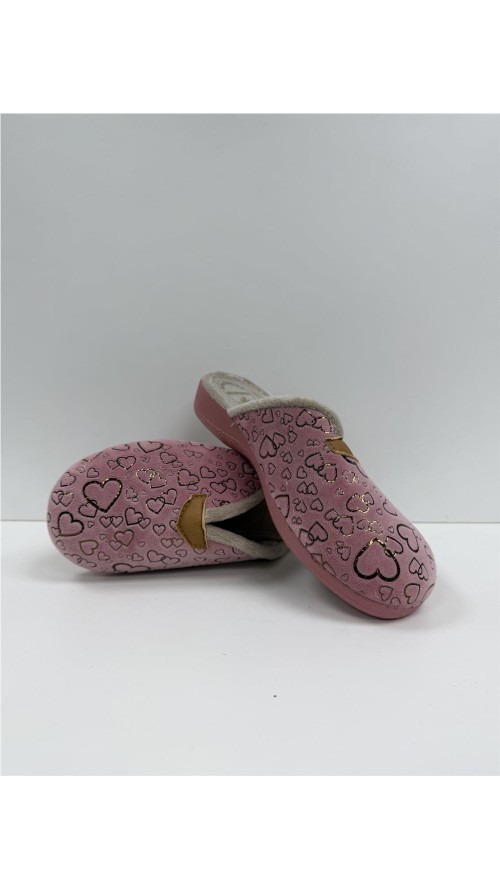 ZAPATILLA APERTURA CORAZONES ROSA