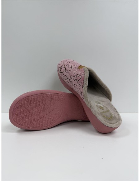 ZAPATILLA APERTURA CORAZONES ROSA