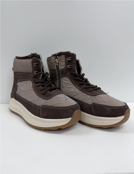 BOTA DEPORTIVA COMBINADA MARRON