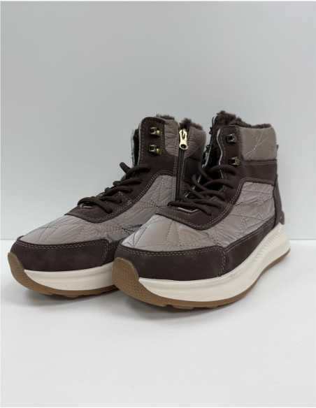 BOTA DEPORTIVA COMBINADA MARRON