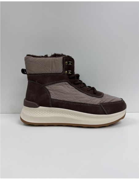 BOTA DEPORTIVA COMBINADA MARRON