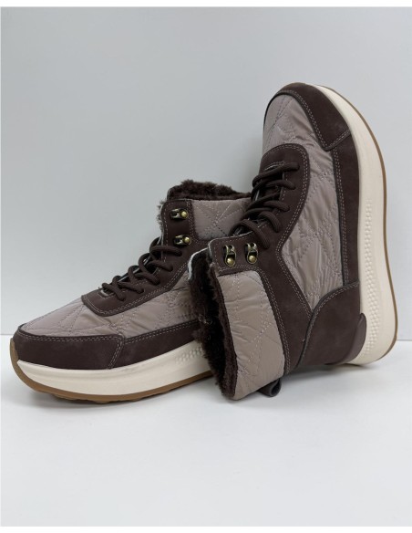 BOTA DEPORTIVA COMBINADA MARRON