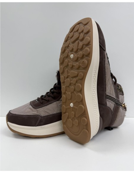 BOTA DEPORTIVA COMBINADA MARRON