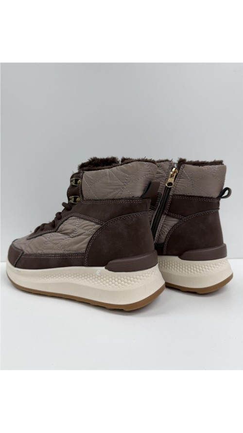 BOTA DEPORTIVA COMBINADA MARRON