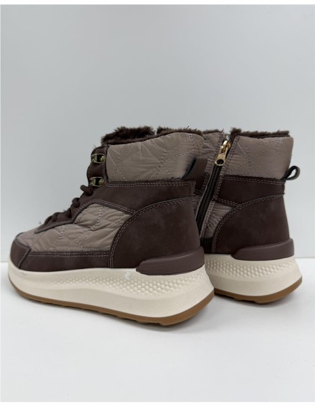 BOTA DEPORTIVA COMBINADA MARRON