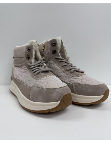 BOTA DEPORTIVA COMBINADA TAUPE