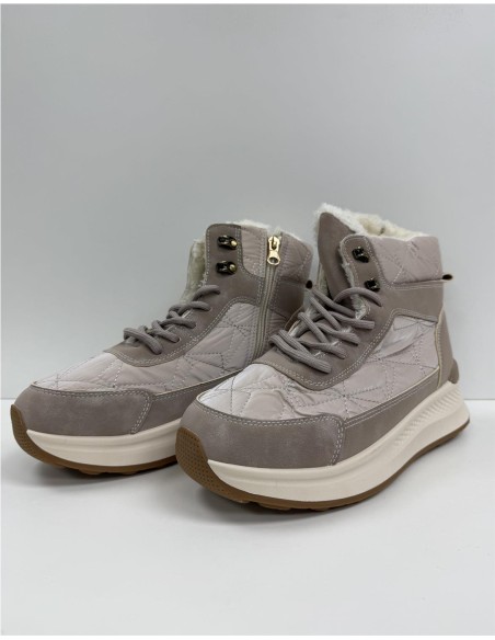 BOTA DEPORTIVA COMBINADA TAUPE