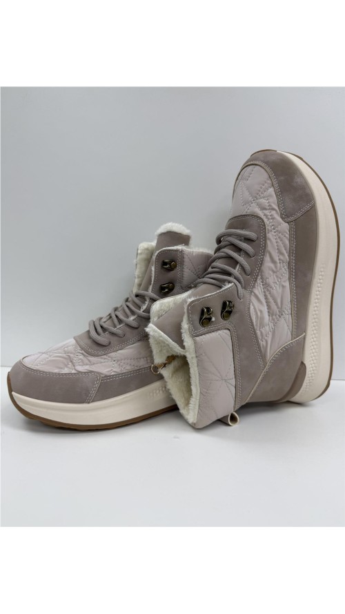 BOTA DEPORTIVA COMBINADA TAUPE