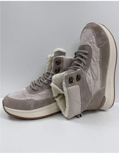 BOTA DEPORTIVA COMBINADA TAUPE