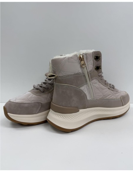 BOTA DEPORTIVA COMBINADA TAUPE