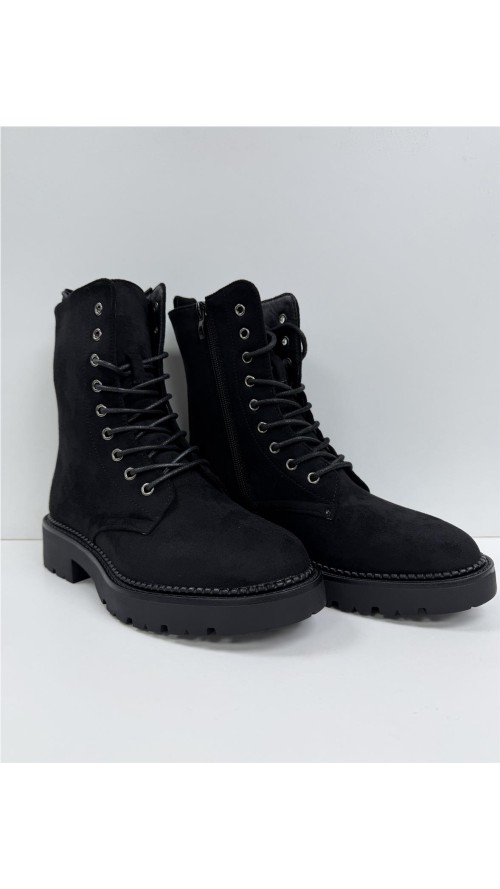 BOTA MOTERA DE SERRAJE NEGRO