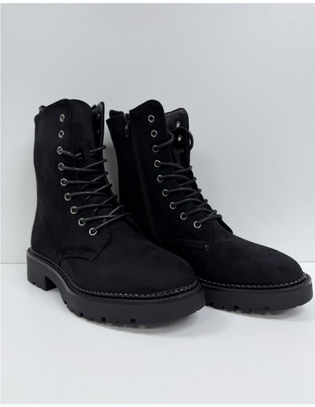 BOTA MOTERA DE SERRAJE NEGRO