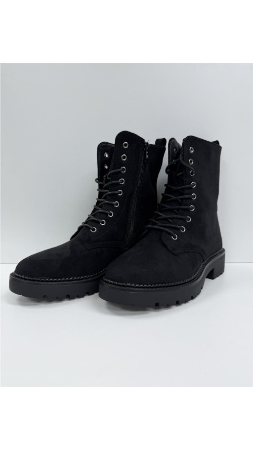 BOTA MOTERA DE SERRAJE NEGRO