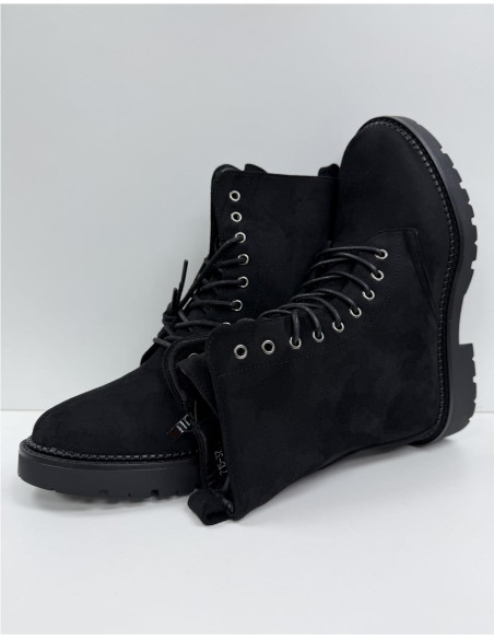 BOTA MOTERA DE SERRAJE NEGRO